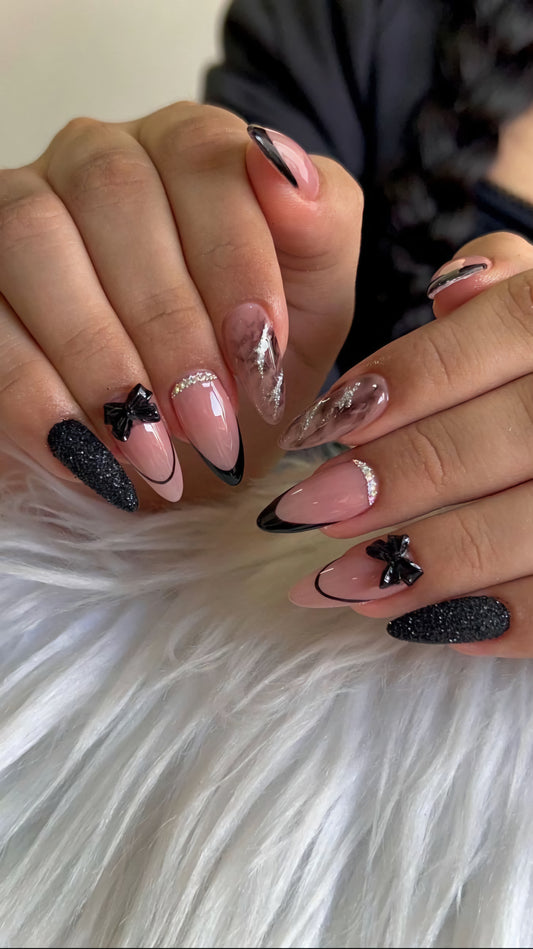 Midnight marble bow